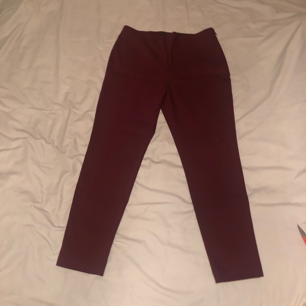 Loft burgundy Stretch Ponte Pants, 16 tall curvy skinny fit, great condition